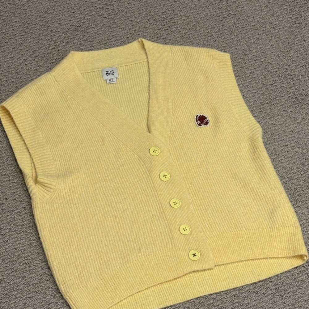 BDG Yellow V-Neck Sweater Vest
